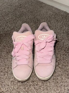 adidas Women's Light Pink Suede Sneakers